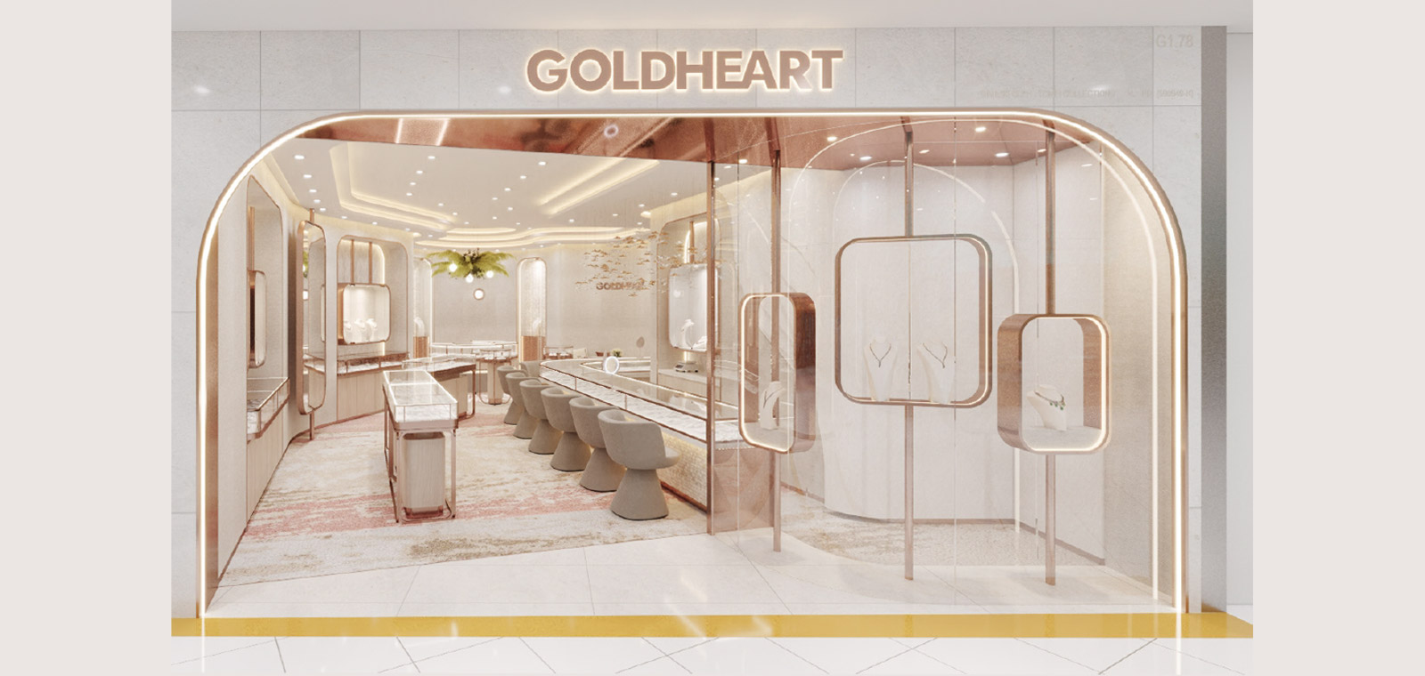 Seventeen Brand Agency retail store design management for Goldheart Jewellery