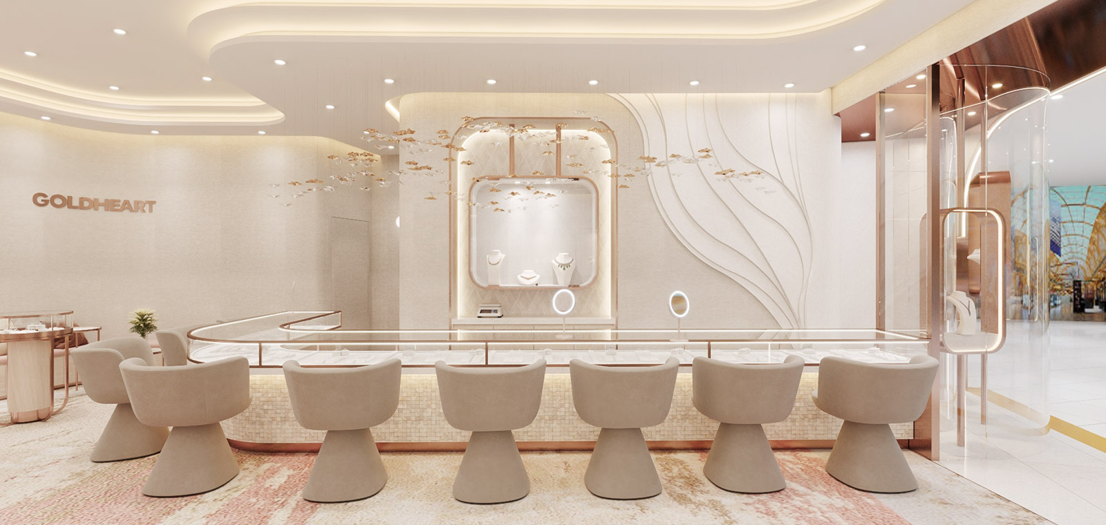 Seventeen Brand Agency retail store design management for Goldheart Jewellery